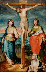 Chrystus na krzyżu ze św. Marią, Janem Ewangelistą i Katarzyną ze Sieny, ok. 1570